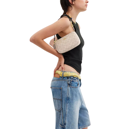 Coach Women's Nolita 19 In Signature Canvas Gold/Sand/Chalk