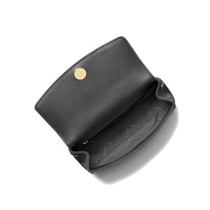 Michael Kors Women's Ava Extra Small Saffiano Leather Crossbody Black/Gold
