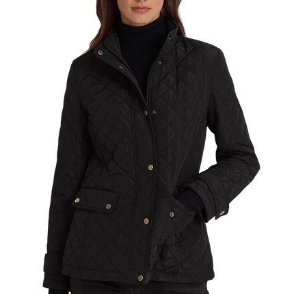 Ralph Lauren Women's Diamond-Quilted Mockneck Jacket Black