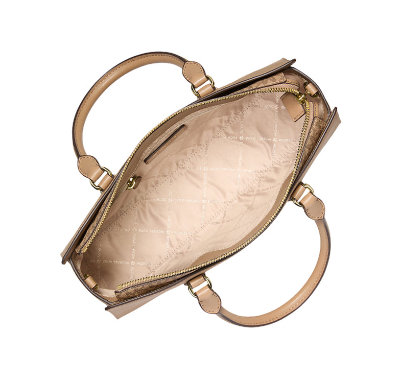 Michael Kors Women's Arden Medium Top-Zip Satchel Camel