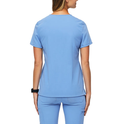 FIGS Women's Casma Three Pocket Scrub Top Ceil Blue