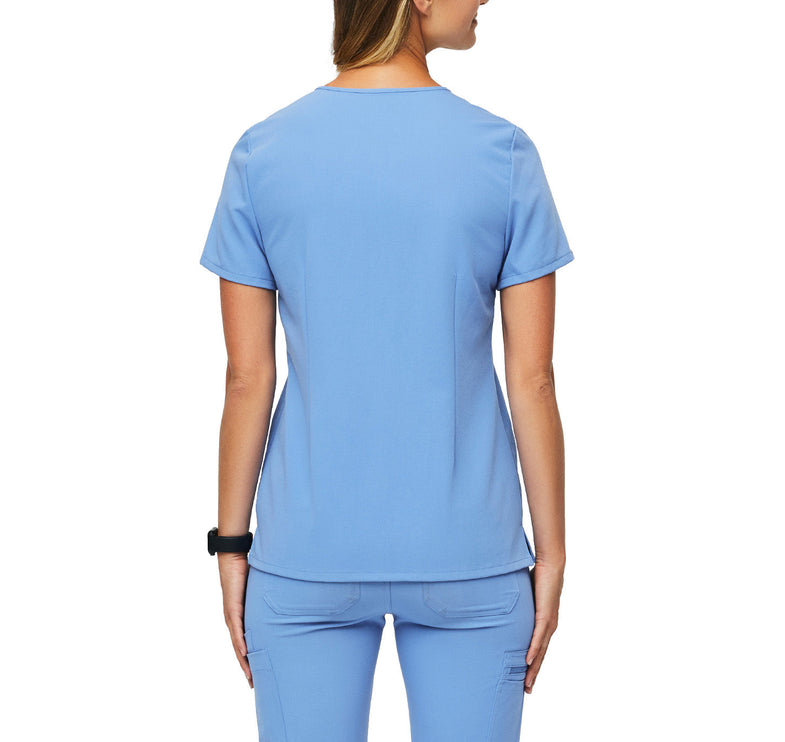 FIGS Women's Casma Three Pocket Scrub Top Ceil Blue