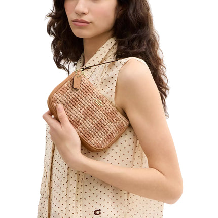 Coach Women's Nolita 19 With Gingham Print Gold/Tan