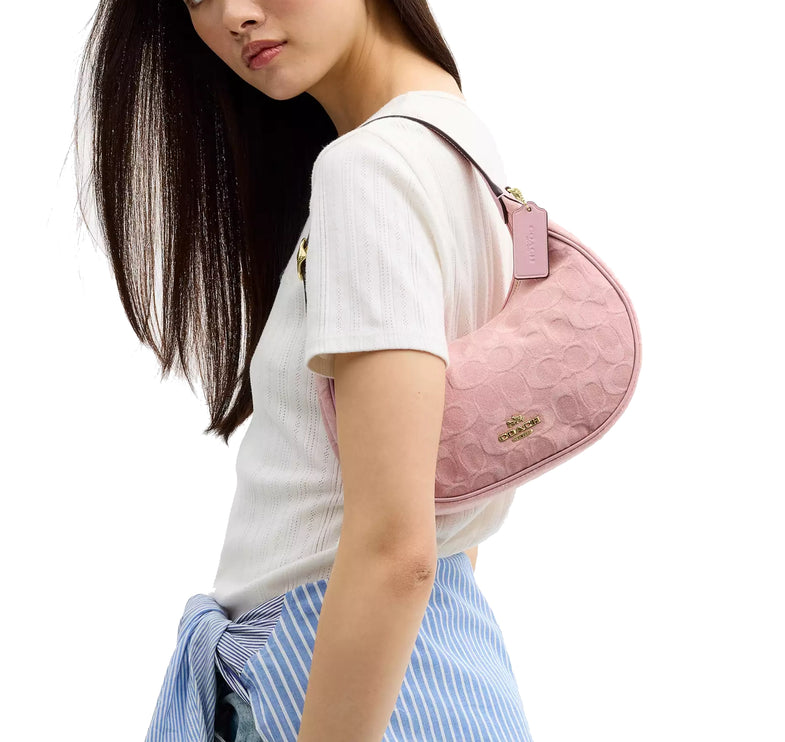 Coach Women's Emily Shoulder Bag In Signature Denim Gold/Light Pink