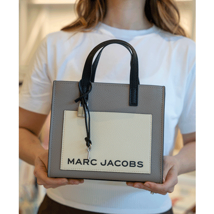 Marc Jacobs Women's Mini Grind Colorblock Leather Tote Grey Multi