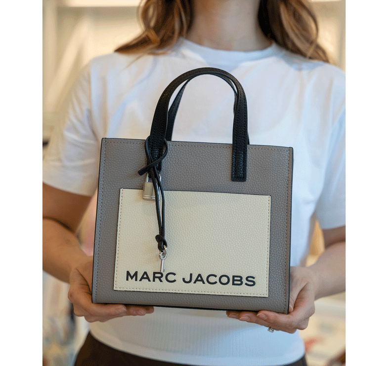 Marc Jacobs Women's Mini Grind Colorblock Leather Tote Grey Multi