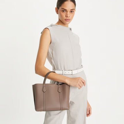 Tory Burch Women's Small Perry Triple-Compartment Tote CLAM SHELL