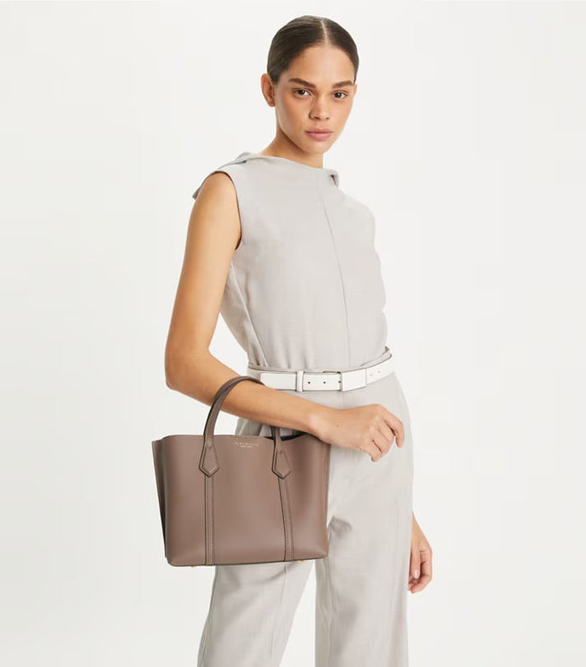 Tory Burch Women's Small Perry Triple-Compartment Tote CLAM SHELL