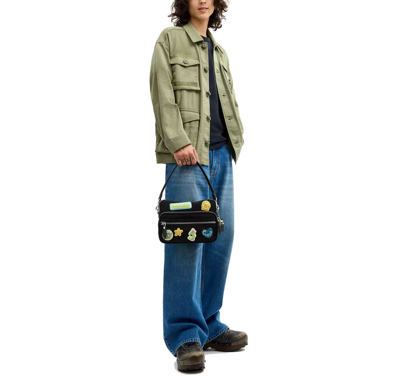 Coach Unisex Coach x Brain Dead Dakota Crossbody Bag In Signature Nylon With Patches Black