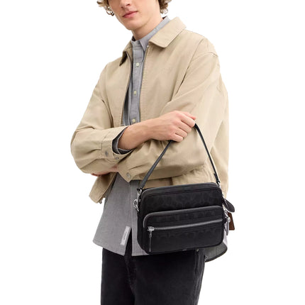 Coach Unisex Dakota Crossbody Bag In Signature Nylon Black