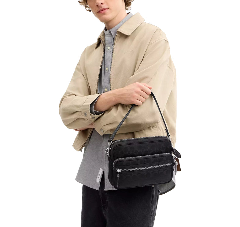 Coach Unisex Dakota Crossbody Bag In Signature Nylon Black