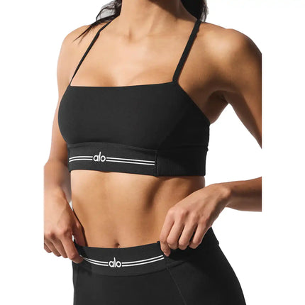 alo Women's Alosoft High-Waist 7/8 Relay Legging Black/White