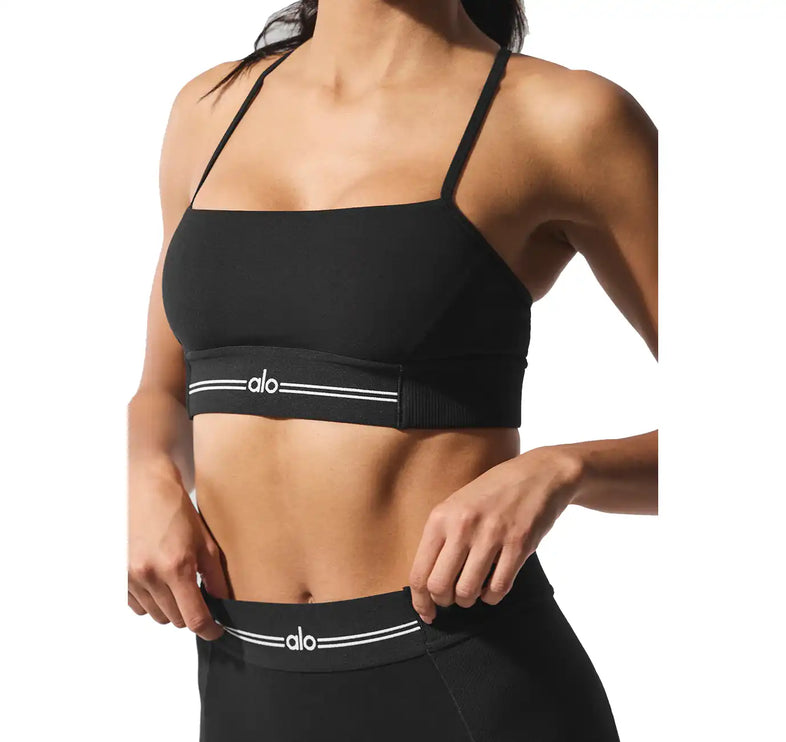 alo Women's Alosoft High-Waist 7/8 Relay Legging Black/White