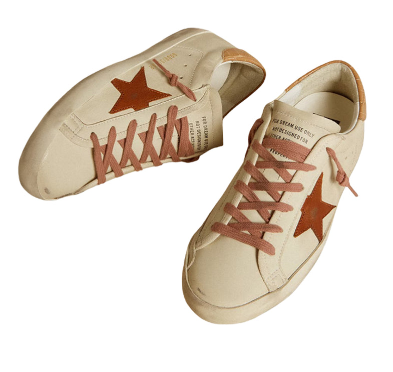 Golden Goose Women's Super Star with Leather Star and Crocodile Print Leather Heel Tab