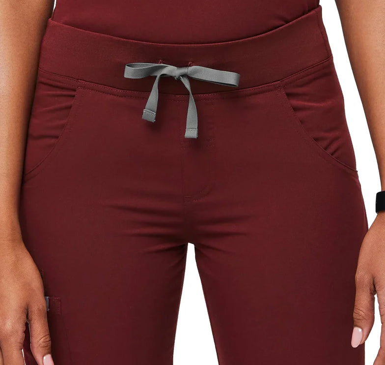FIGS Women's Kade Cargo Scrub Pants Burgundy