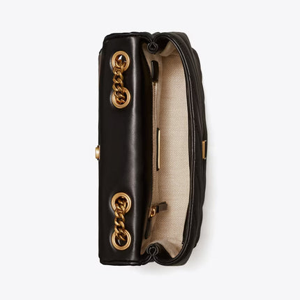 Tory Burch Women's Small Kira Chevron Convertible Shoulder Bag Black