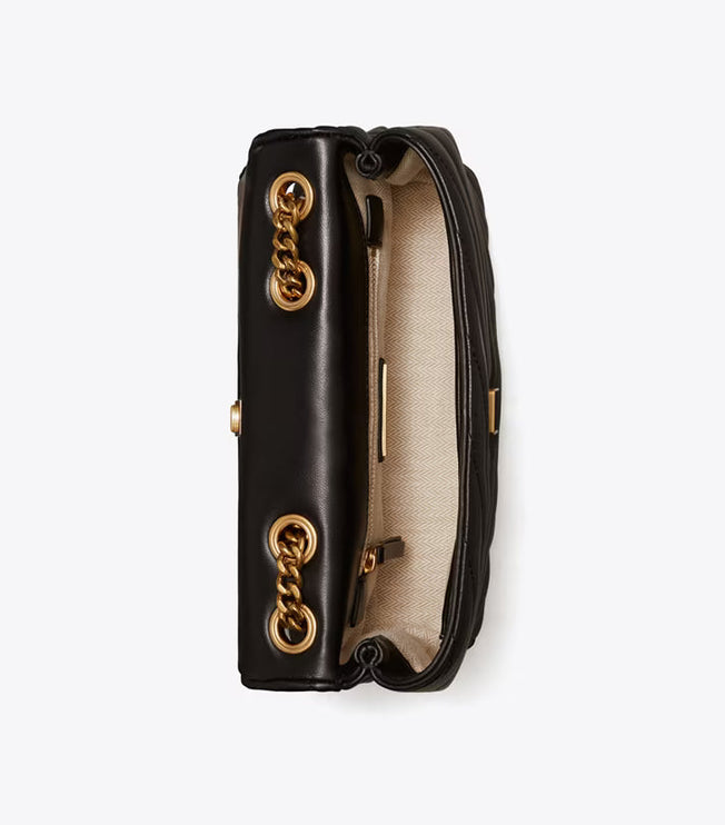 Tory Burch Women's Small Kira Chevron Convertible Shoulder Bag Black