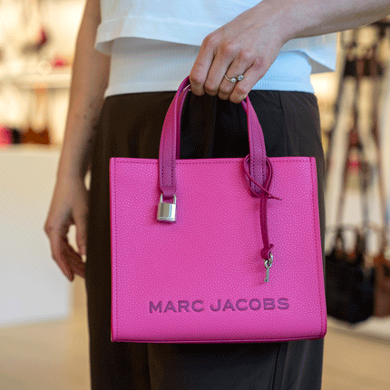 Marc Jacobs Women's Mini Grind Branded Leather Tote Bag Pink