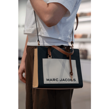 Marc Jacobs Women's Mini Grind Colorblock Leather Tote Smoked Almond Multi