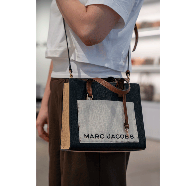Marc Jacobs Women's Mini Grind Colorblock Leather Tote Smoked Almond Multi