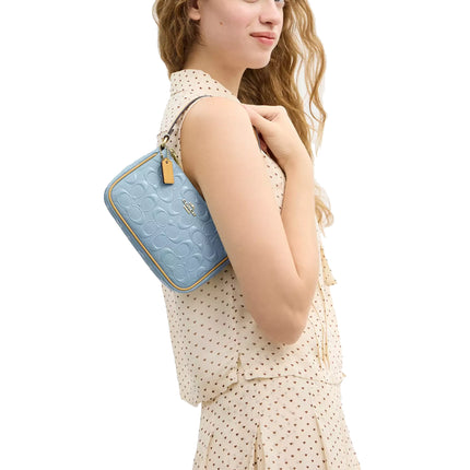 Coach Women's Nolita 19 In Signature Leather With Charms Gold/Light Blue