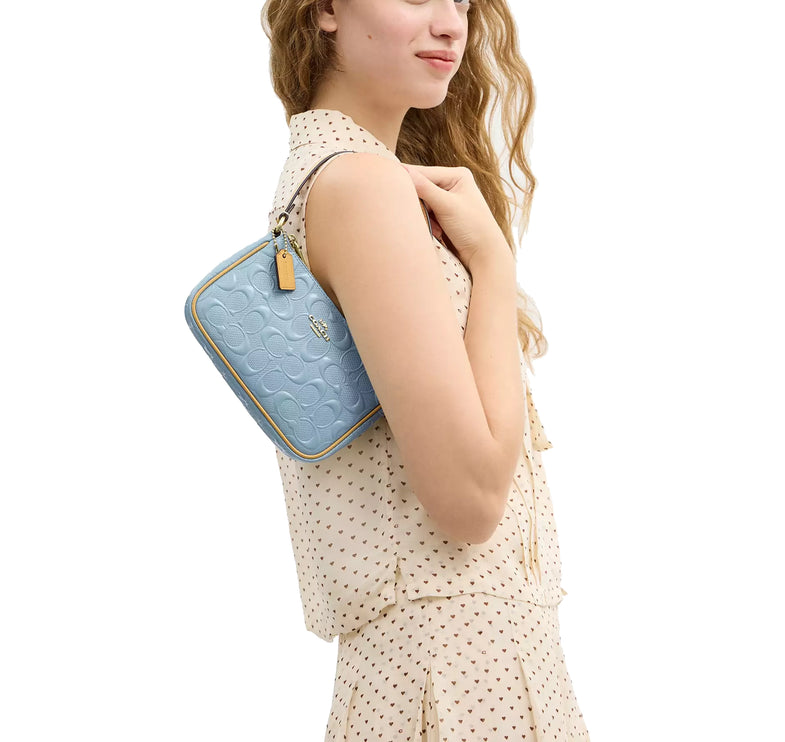 Coach Women's Nolita 19 In Signature Leather With Charms Gold/Light Blue