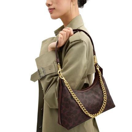 Coach Women's Juliet Shoulder Bag 25 In Signature Canvas Maple