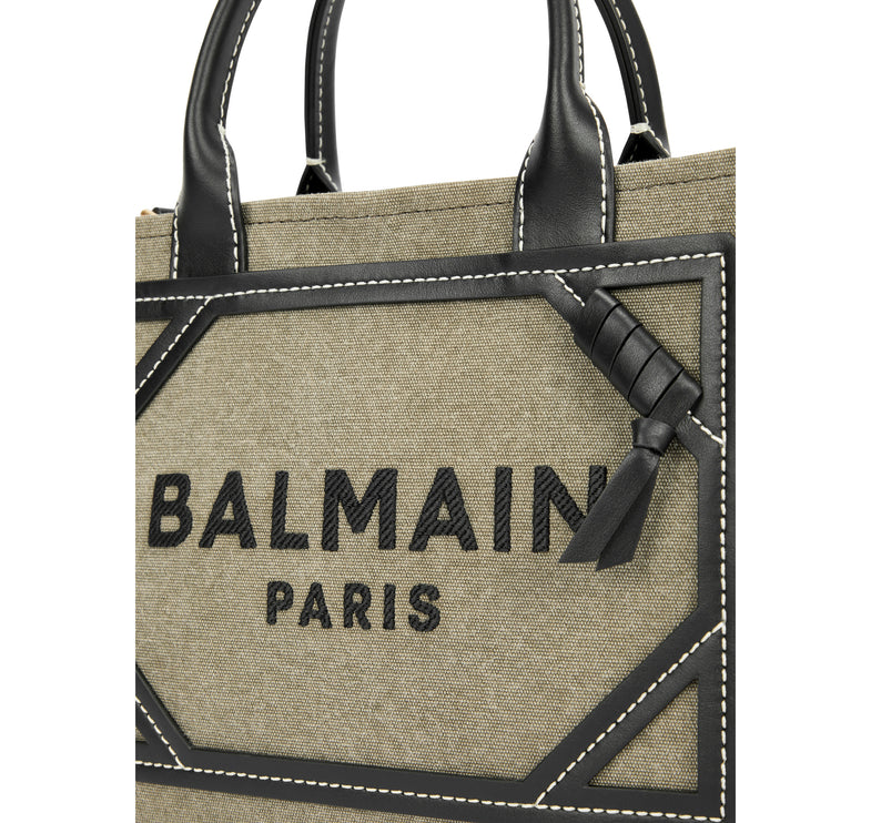 Balmain Women's B-Army Small Canvas Tote Bag Green