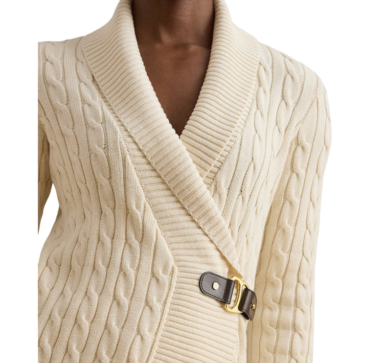 Polo Ralph Lauren Women's Buckled Cotton Sweater Mascarpone Cream
