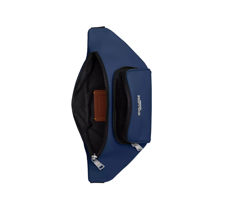 Coach Unisex Racer Small Belt Bag Silver/Deep Blue