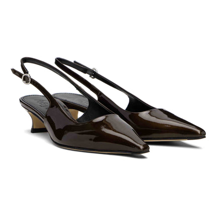 AEYDE Women's Catrina Slingback Pumps Moka Patent