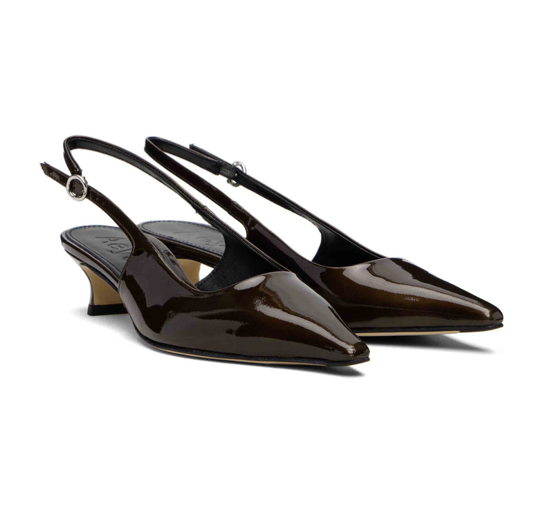 AEYDE Women's Catrina Slingback Pumps Moka Patent