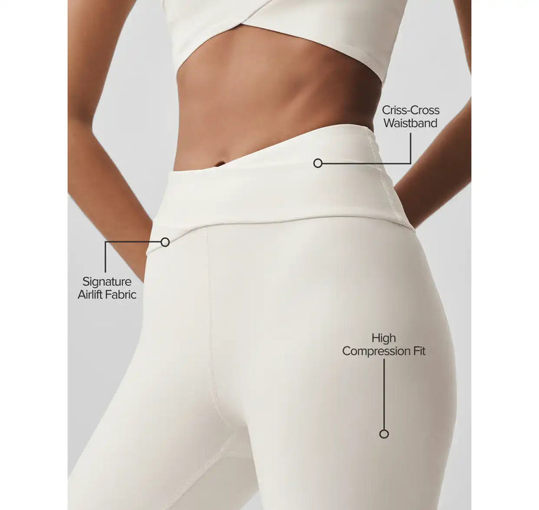 alo Women's Airlift High-Waist 7/8 Horizon Legging Ivory