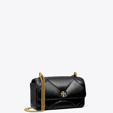 Tory Burch Women's Mini Kira Diamond Quilt Flap Bag Black