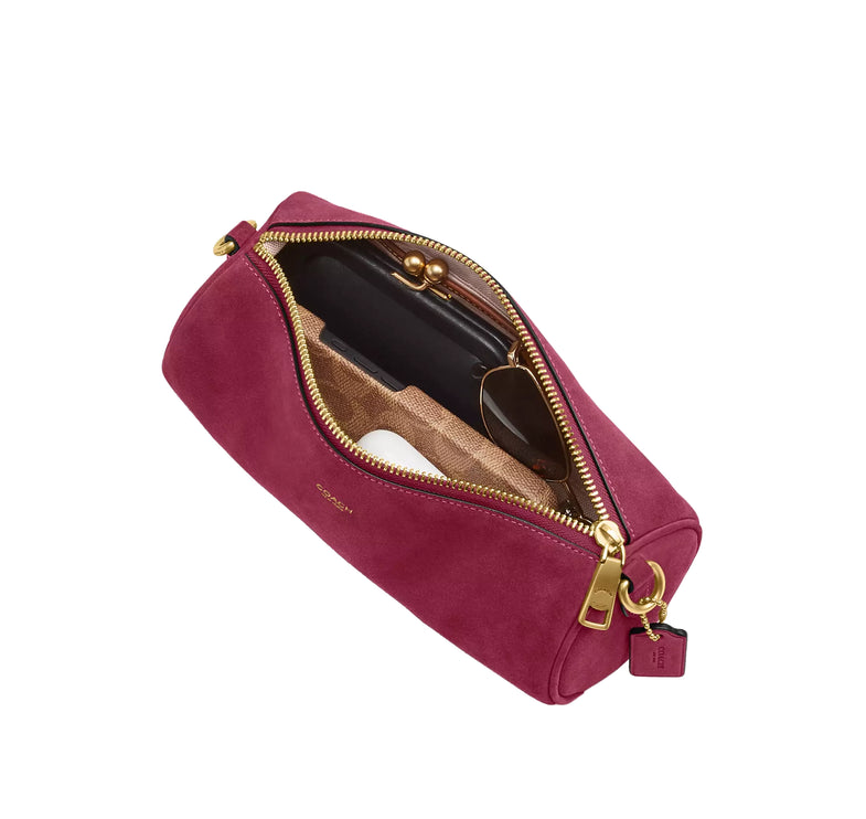 Coach Women's Barrel Bag Brass/Dark Fuchsia