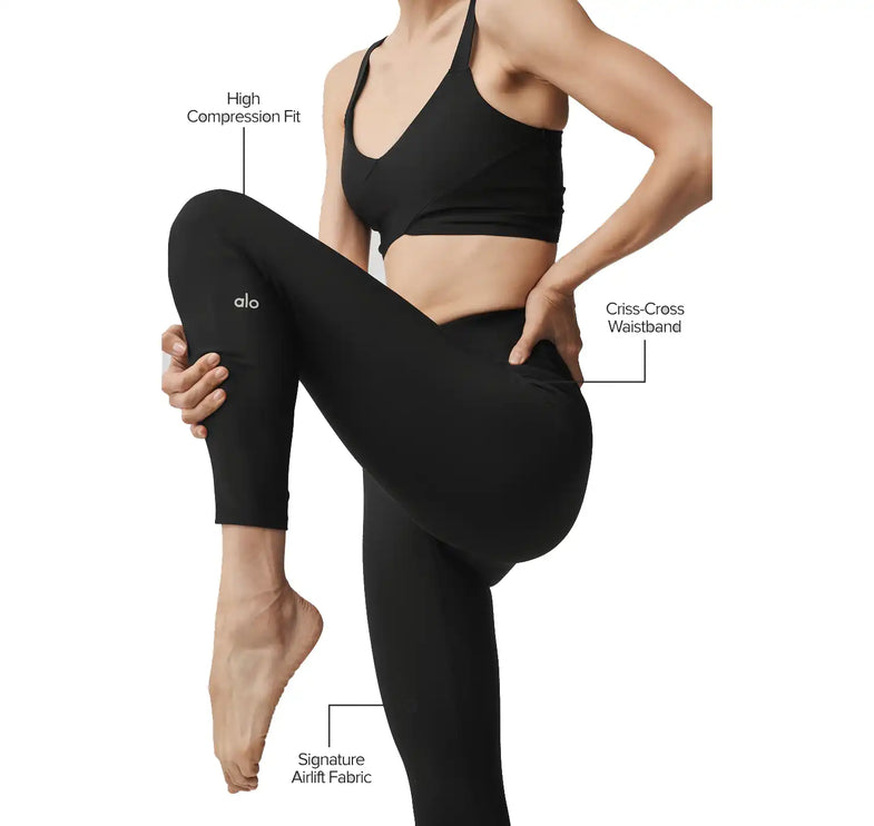 alo Women's Airlift High-Waist 7/8 Horizon Legging Black