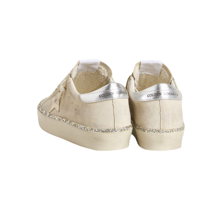 Golden Goose Women's Hi Star in Suede with Silver Metallic Leather Star and Heel Tab