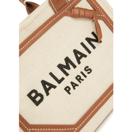 Balmain Women's B-Army Small Canvas Tote Bag Beige