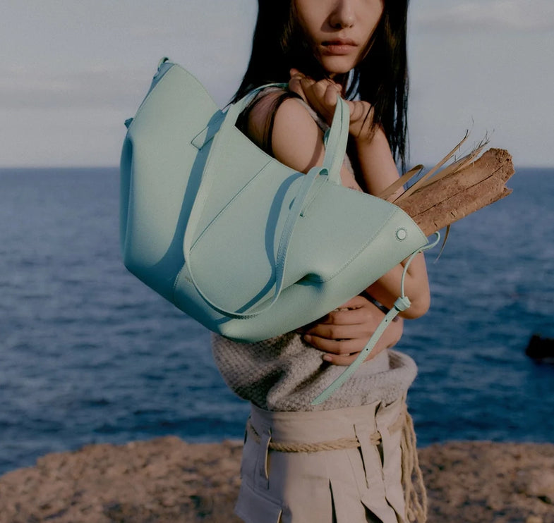 Polène Women's Cyme Mini Edition Textured Sea Foam