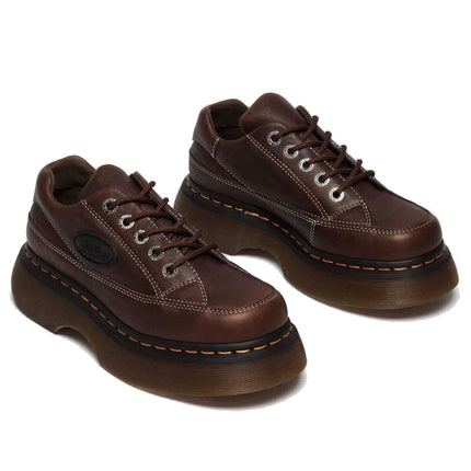Dr. Martens Women's Buzz 5 Eye Grizzly Leather Shoes Dark Brown