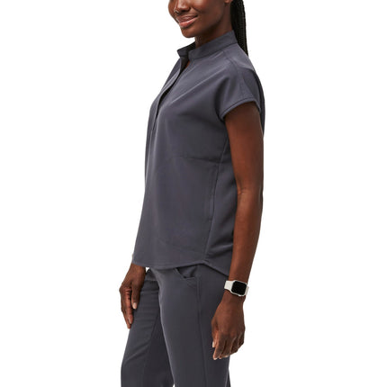 FIGS Women's Rafaela Oversized Scrub Top Charcoal