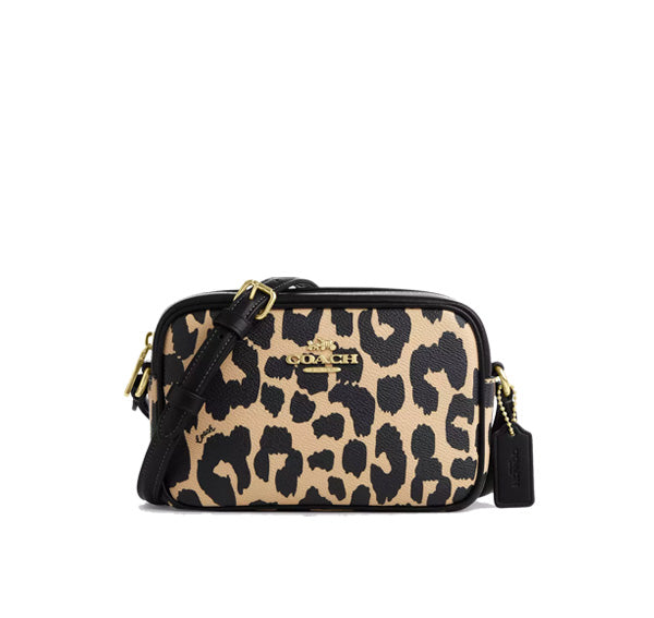 Coach Women's Mini Jamie Camera Bag With Leopard Print Gold/Leopard Multi