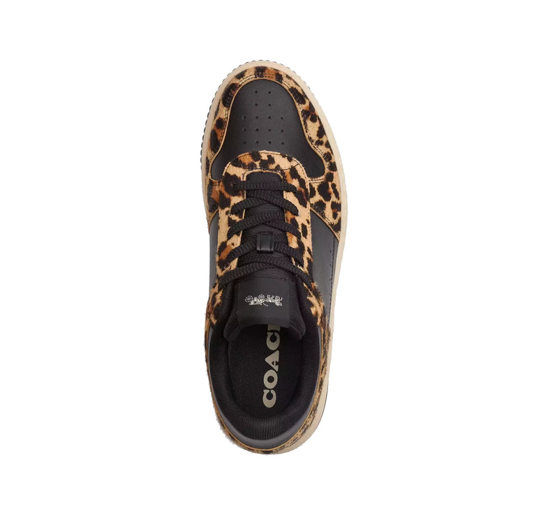 Coach Women's Platform Sneaker With Leopard Print Black/Leopard