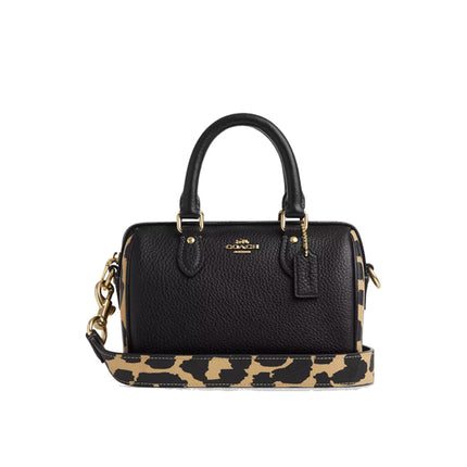 Coach Women's Mini Rowan Crossbody Bag With Leopard Print Gold/Leopard Multi - Hemen Kargoda