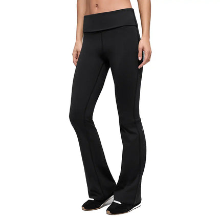alo Women's Softsculpt Foldover Flare Legging Black