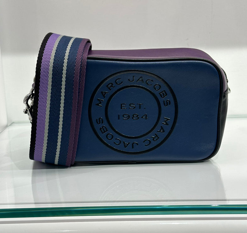 Marc Jacobs Women's Flash Leather Crossbody Bag Colorblock Azure Blue Multi