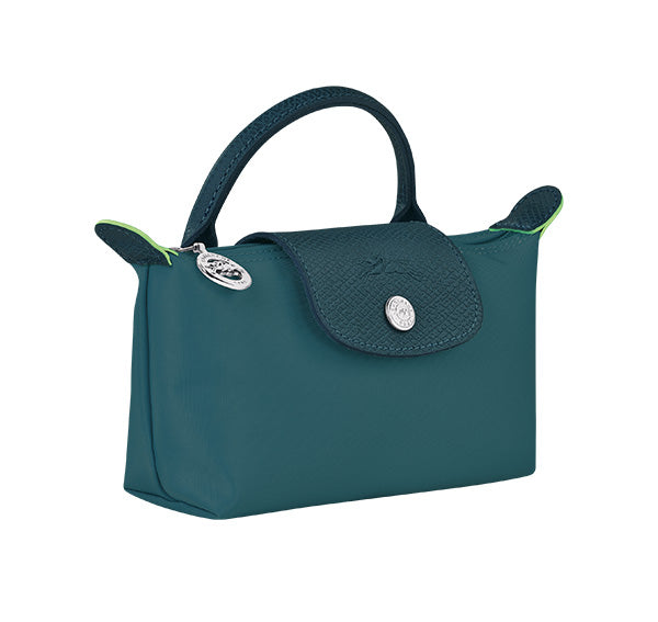 Longchamp Women's Le Pliage Green Pouch With Handle Peacock