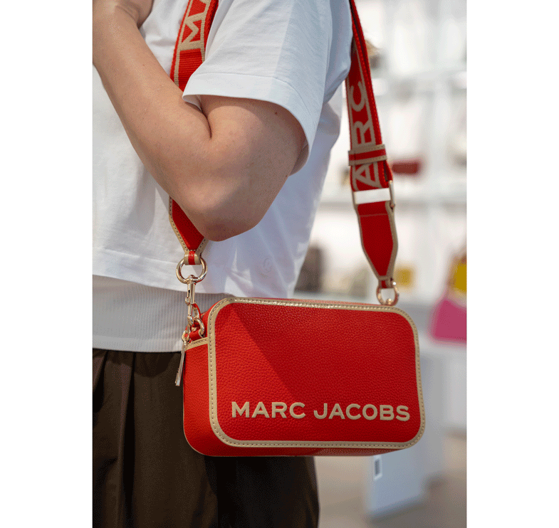 Marc Jacobs Women's Flash Leather Crossbody Bag Colorblock Red Multi