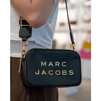 Marc Jacobs Women's Flash Leather Crossbody Bag Colorblock Black/Gold