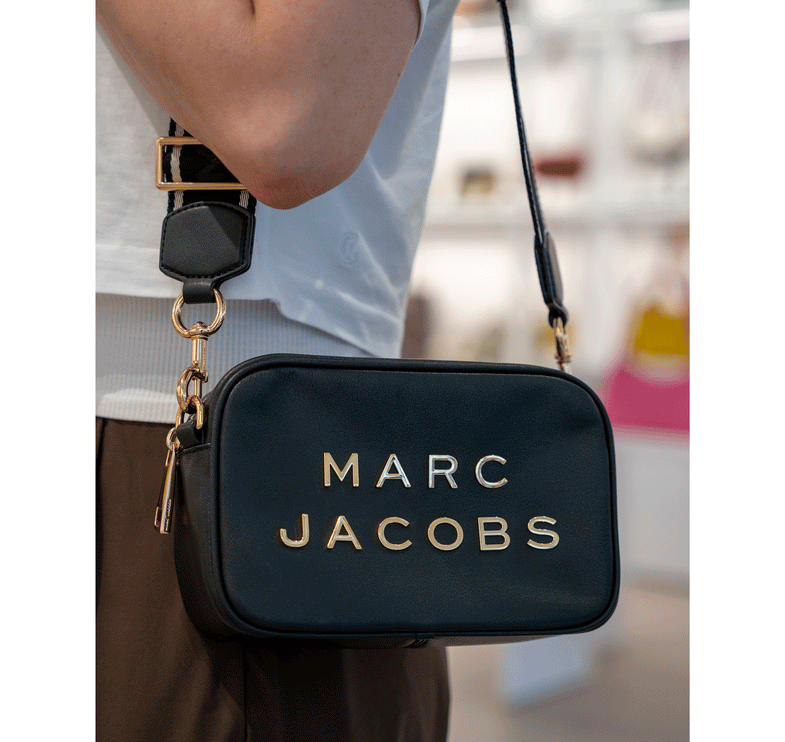 Marc Jacobs Women's Flash Leather Crossbody Bag Colorblock Black/Gold